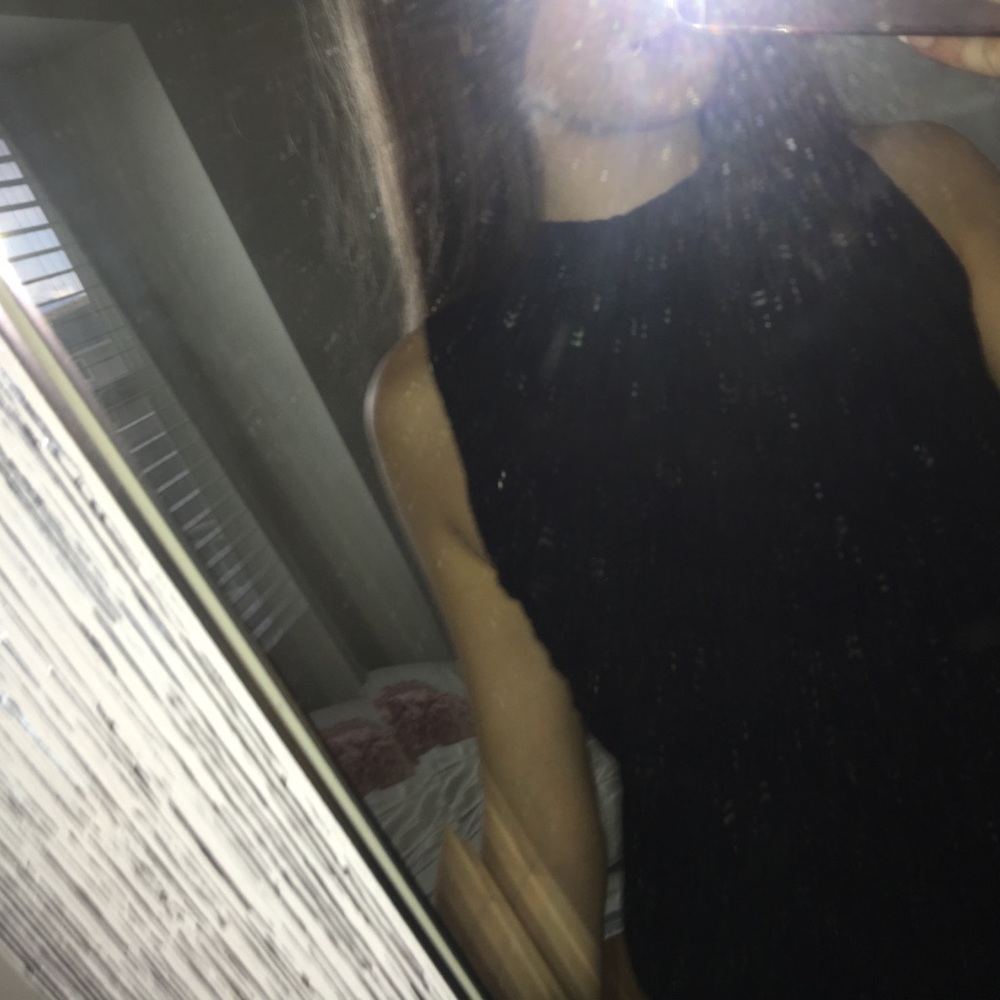 Black short sleeved top
